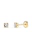 Pendientes circonita con 4 garras de oro 18k con rosca Punto de luz